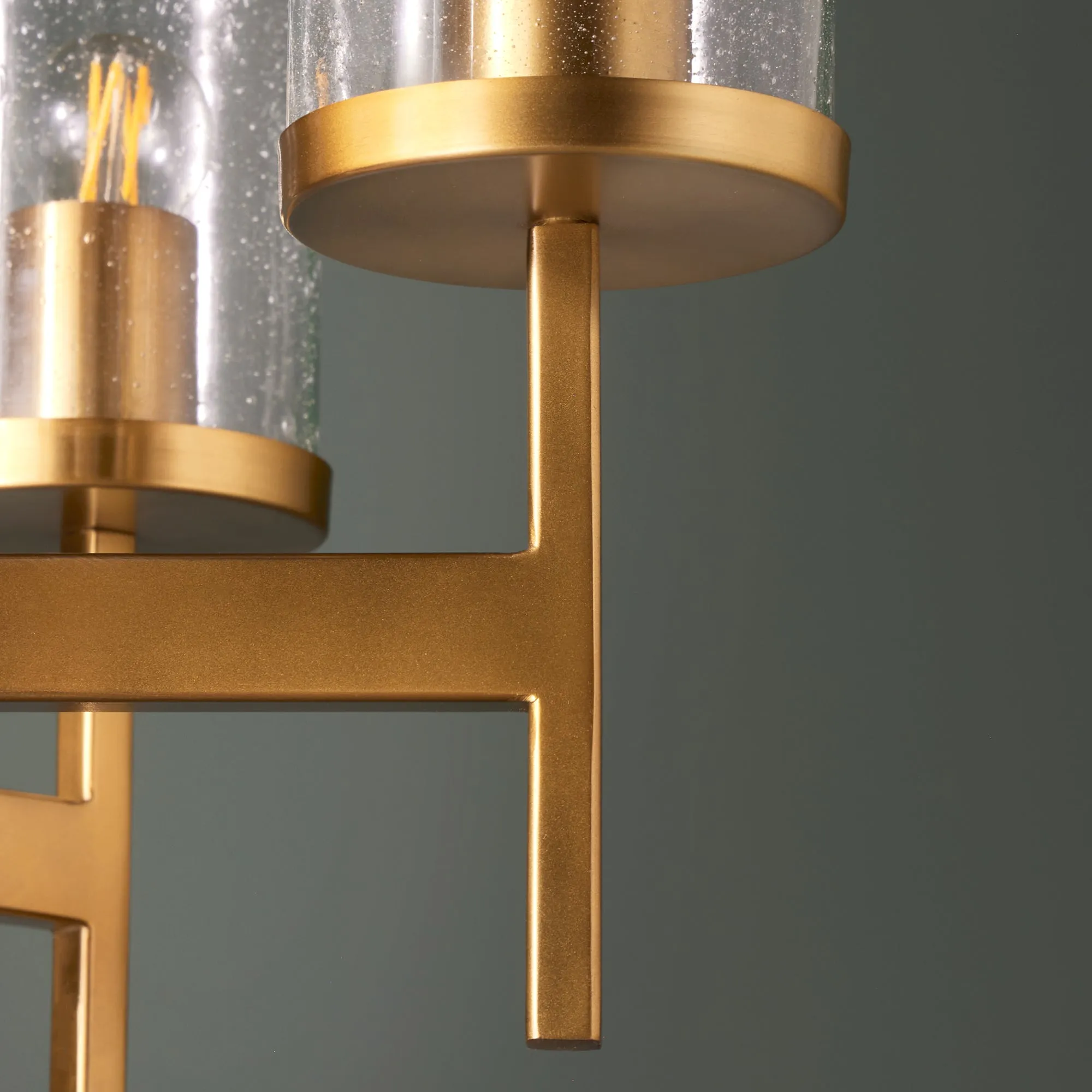 Frank chandelier in brass and glass