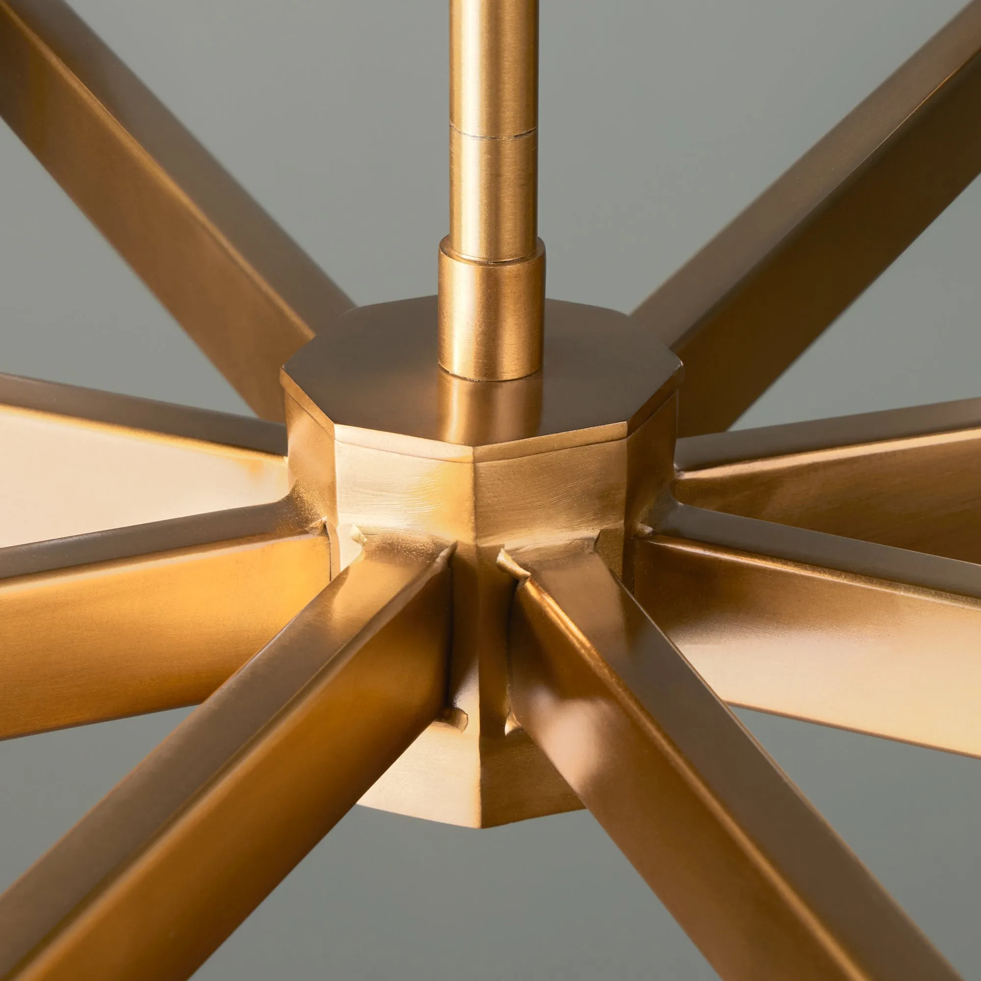 Frank chandelier in brass and glass
