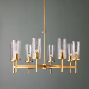 Frank chandelier in brass and glass