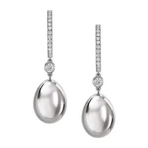 FSsence 18ct White Gold Diamond Simple Earrings