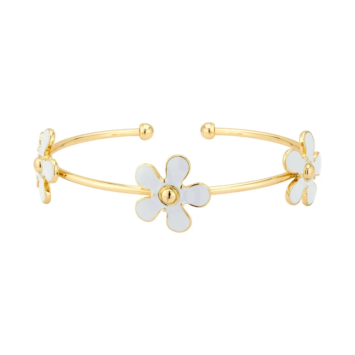 Gold Cuff Flower Bracelet
