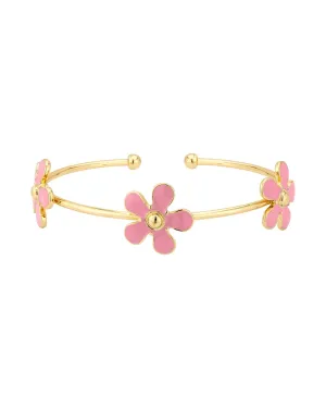 Gold Cuff Flower Bracelet