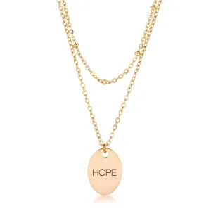 Gold Plated Double Chain HOPE Necklace