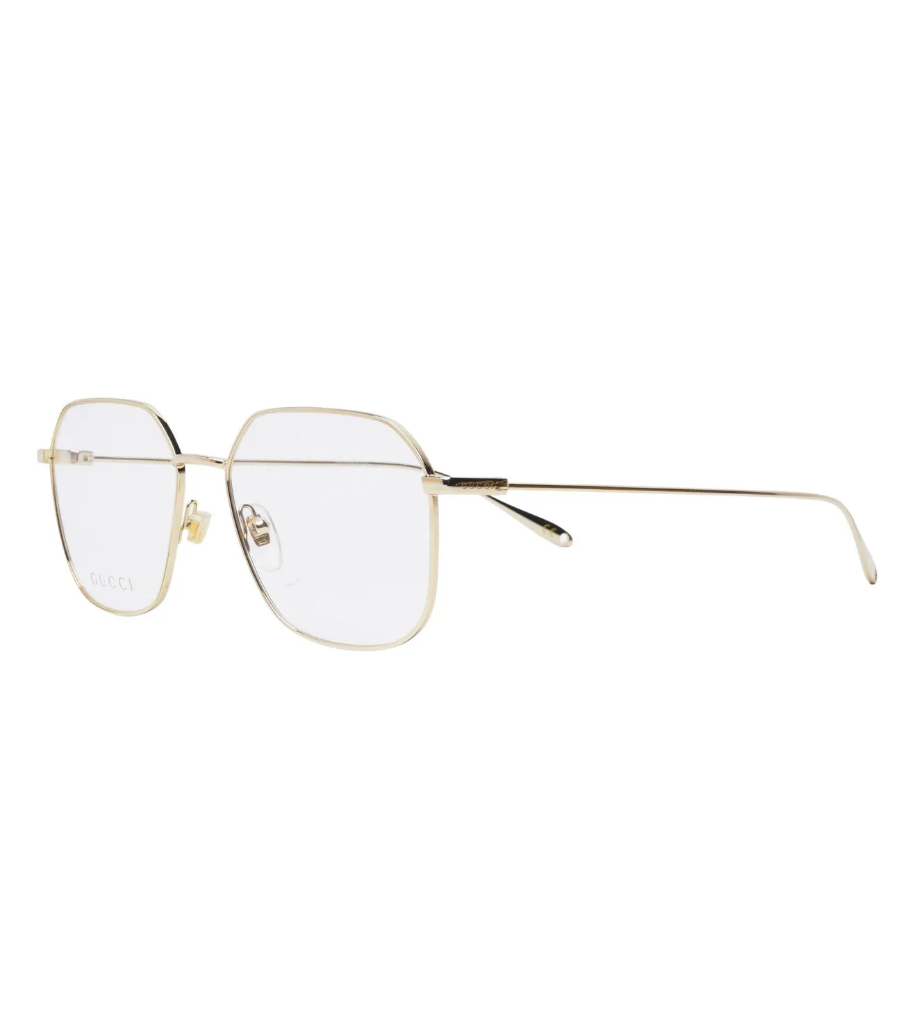 Gucci Women's Gold Hexagonal Optical Frame