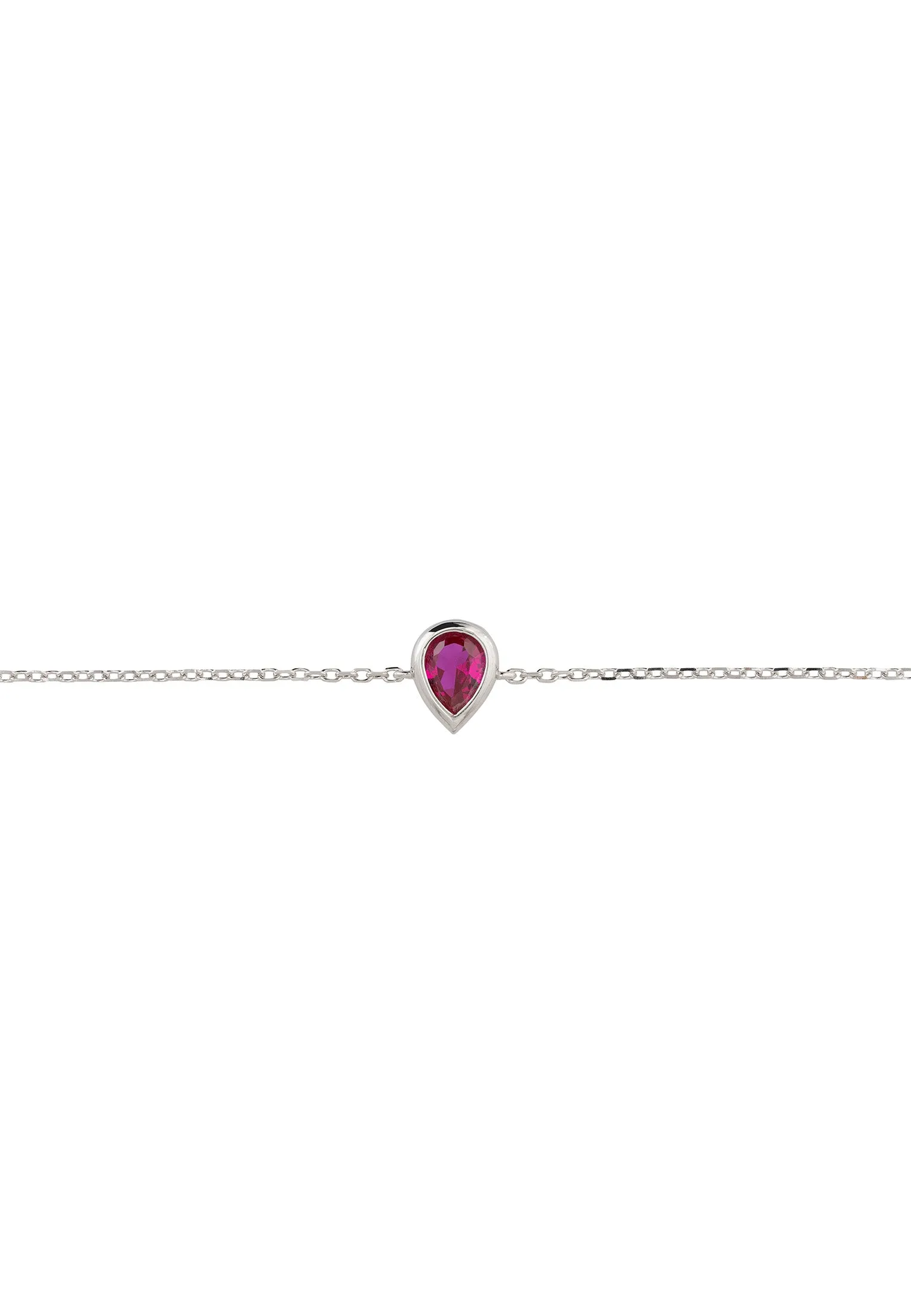 Harriett Mini Teardrop Ruby Bracelet Silver