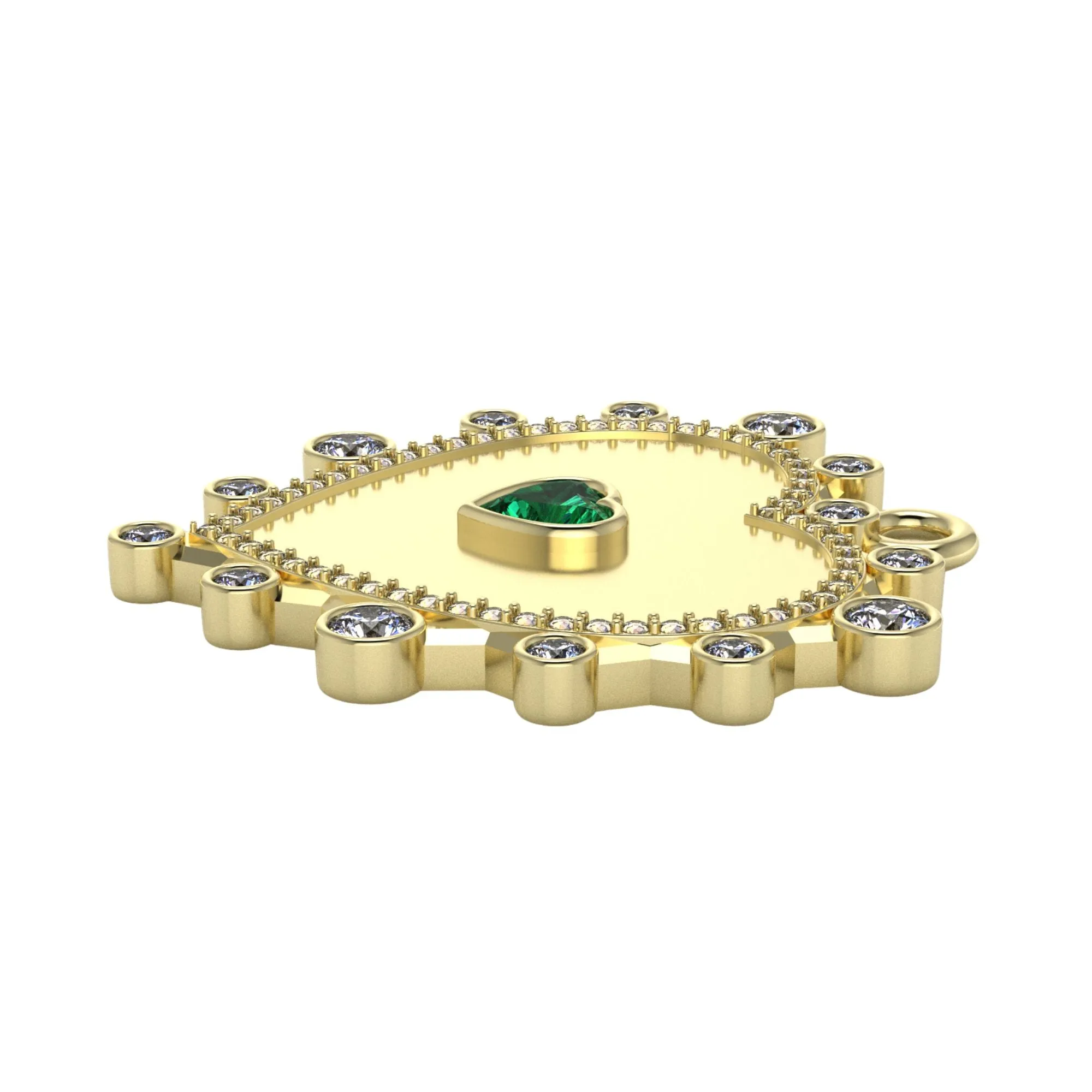 Heart   Diamond Halo Pendant
