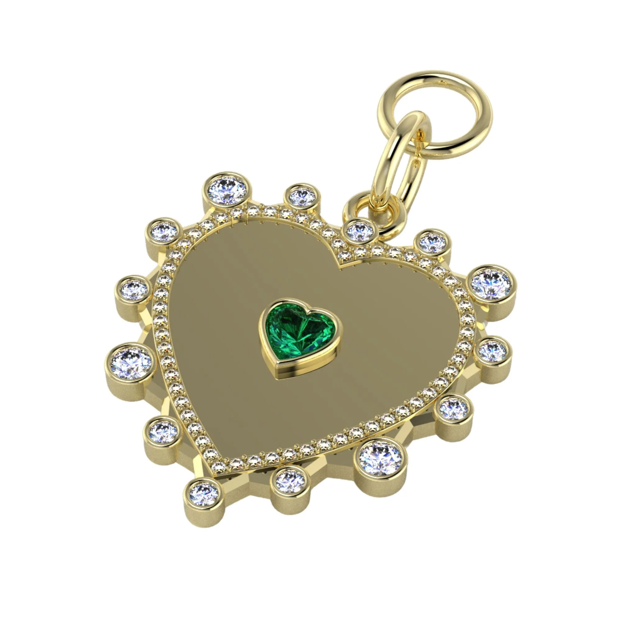 Heart   Diamond Halo Pendant
