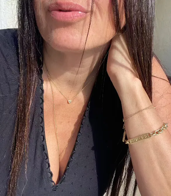 Heart Necklace in 14K Solid Gold & Diamonds ( bigger size)