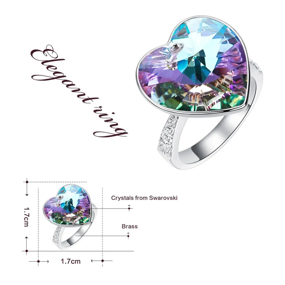 Heart Swarovski Crystal Wedding Ring