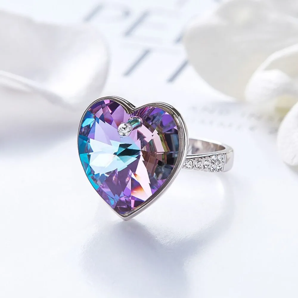 Heart Swarovski Crystal Wedding Ring