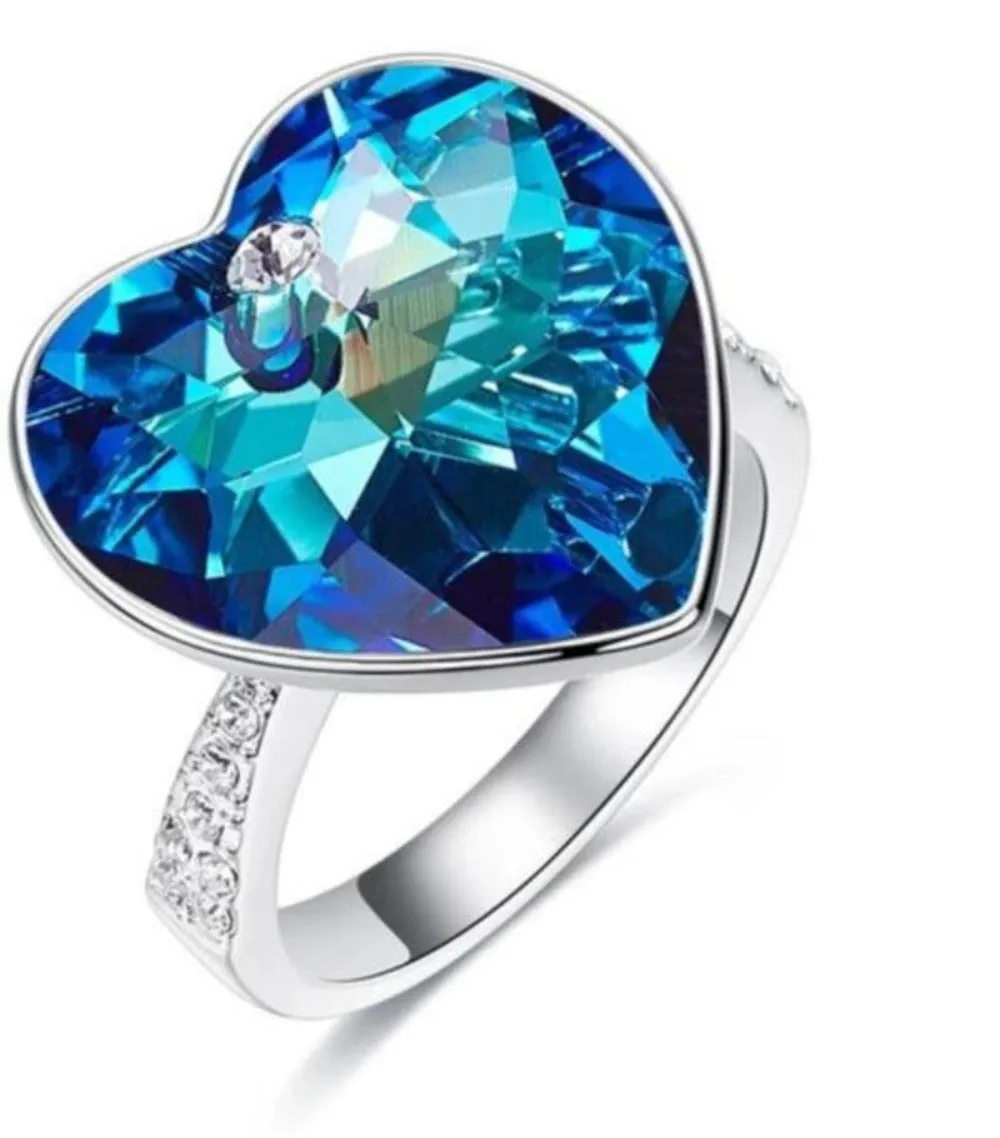 Heart Swarovski Crystal Wedding Ring