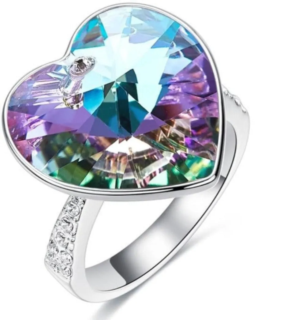 Heart Swarovski Crystal Wedding Ring