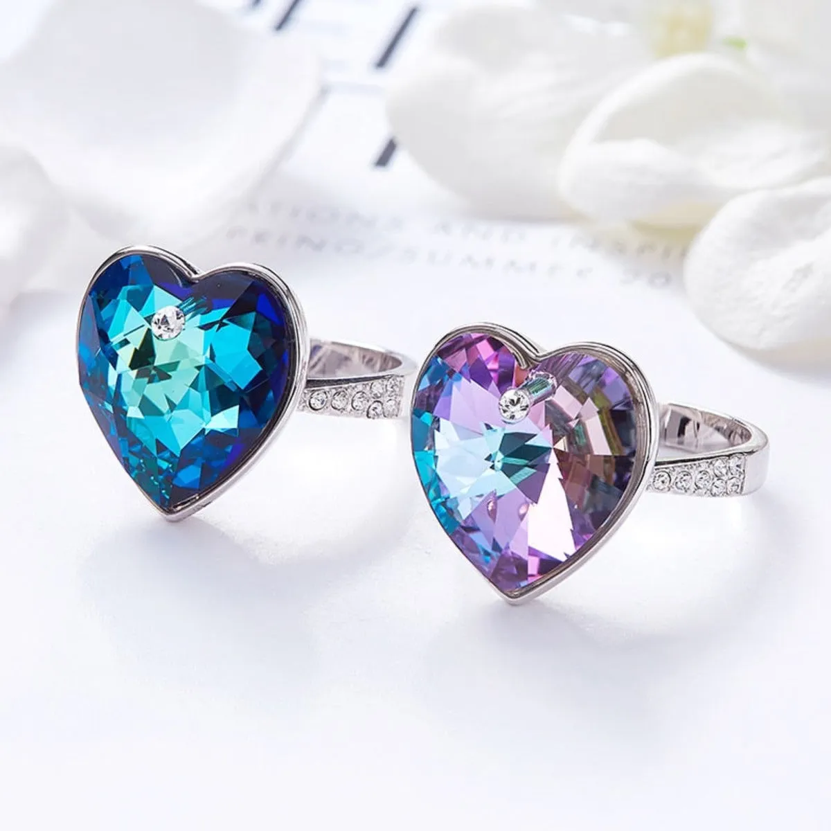 Heart Swarovski Crystal Wedding Ring