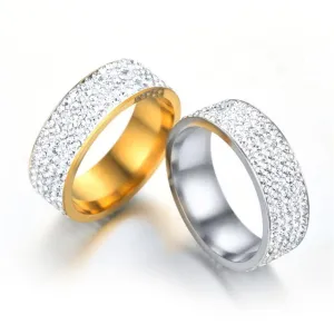 Hip Hop Full Rhinestone Iced Out Bling Ring