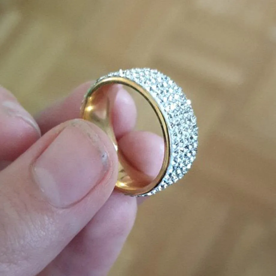 Hip Hop Full Rhinestone Iced Out Bling Ring