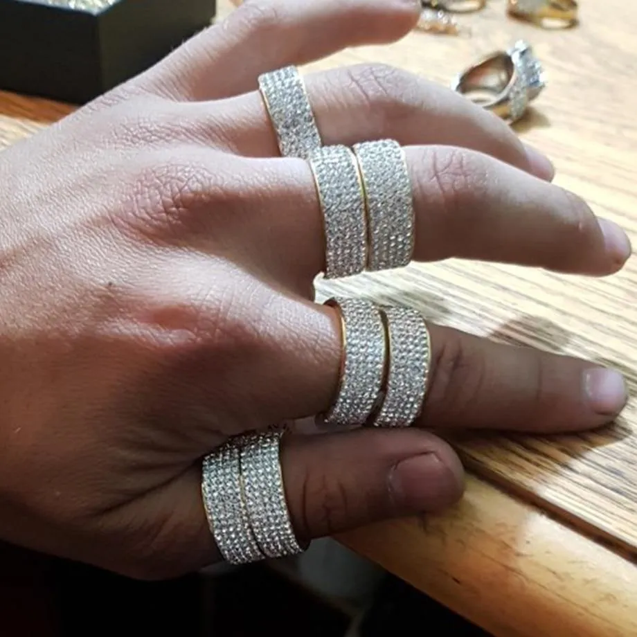Hip Hop Full Rhinestone Iced Out Bling Ring