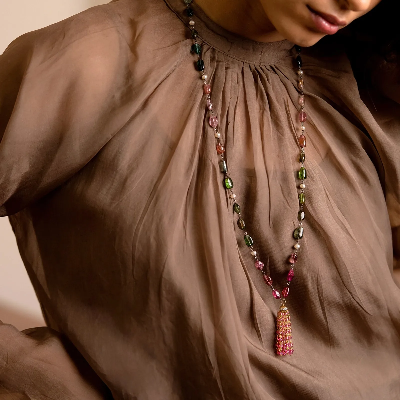Hope Rosary Tassel Necklace