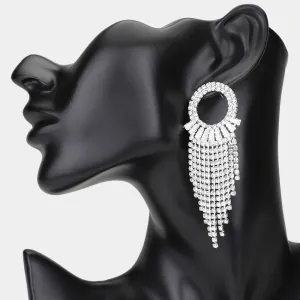 iLLASPARKZ CZ Rhinestone Chandelier Fringe Evening Earrings
