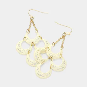 iLLASPARKZ Lacquered Metal Crescent Link Chandelier Dangle Earrings