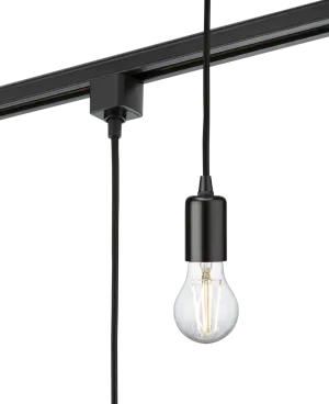 Knightsbridge TRK8270BK 230V 1.8M E27 Contemporary Track Pendant - Black