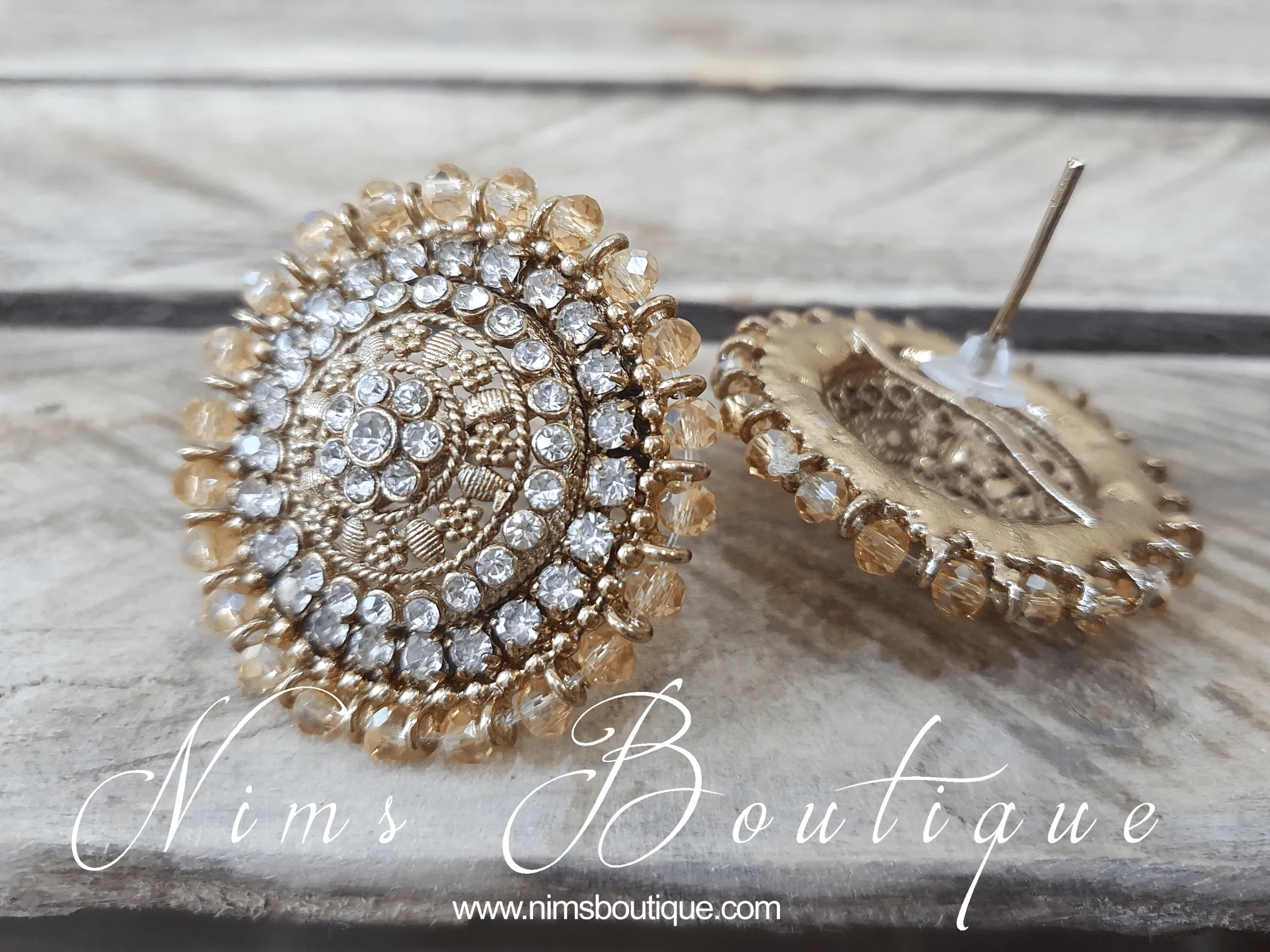 Large Royal Gold Stud earrings