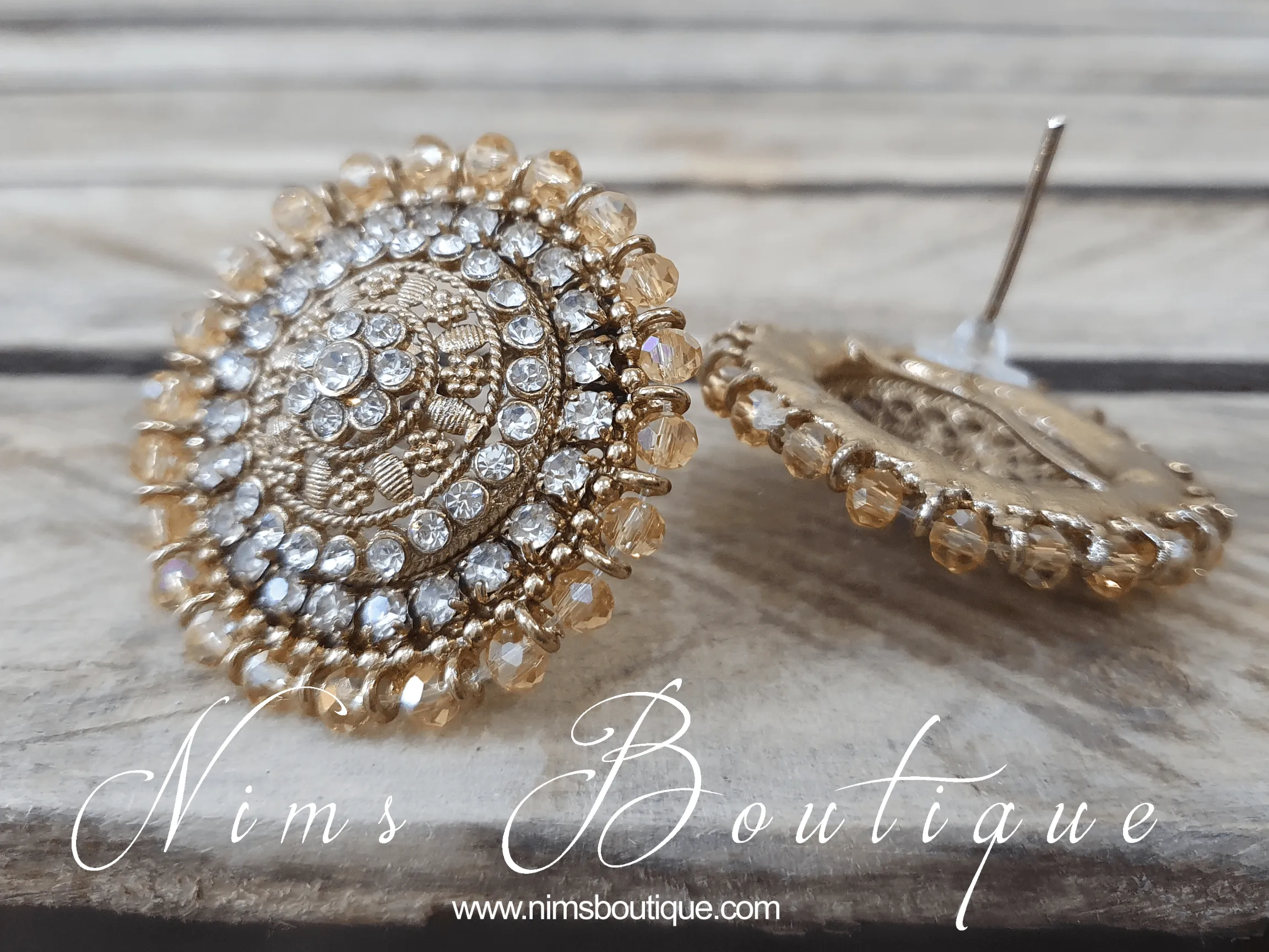 Large Royal Gold Stud earrings