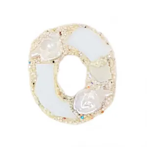 LETTER O - WHITE BROOCH