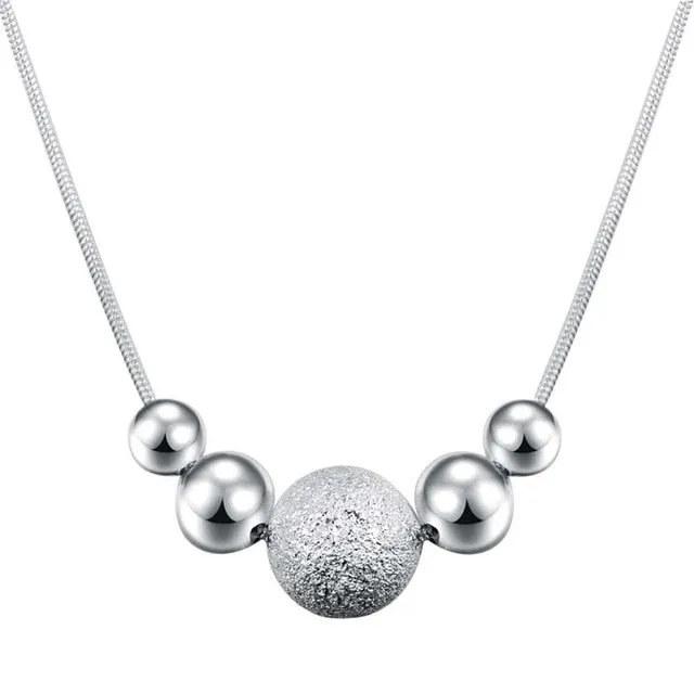 LN019 Lost Money Promotions Free shipping Beautiful fashion Elegant silver color charm chain bead pretty Necklace jewelry ,