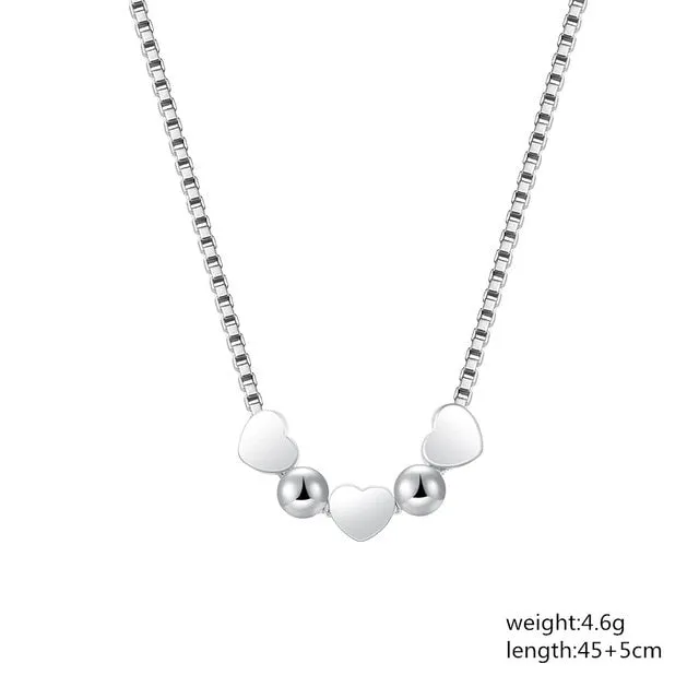 LN019 Lost Money Promotions Free shipping Beautiful fashion Elegant silver color charm chain bead pretty Necklace jewelry ,