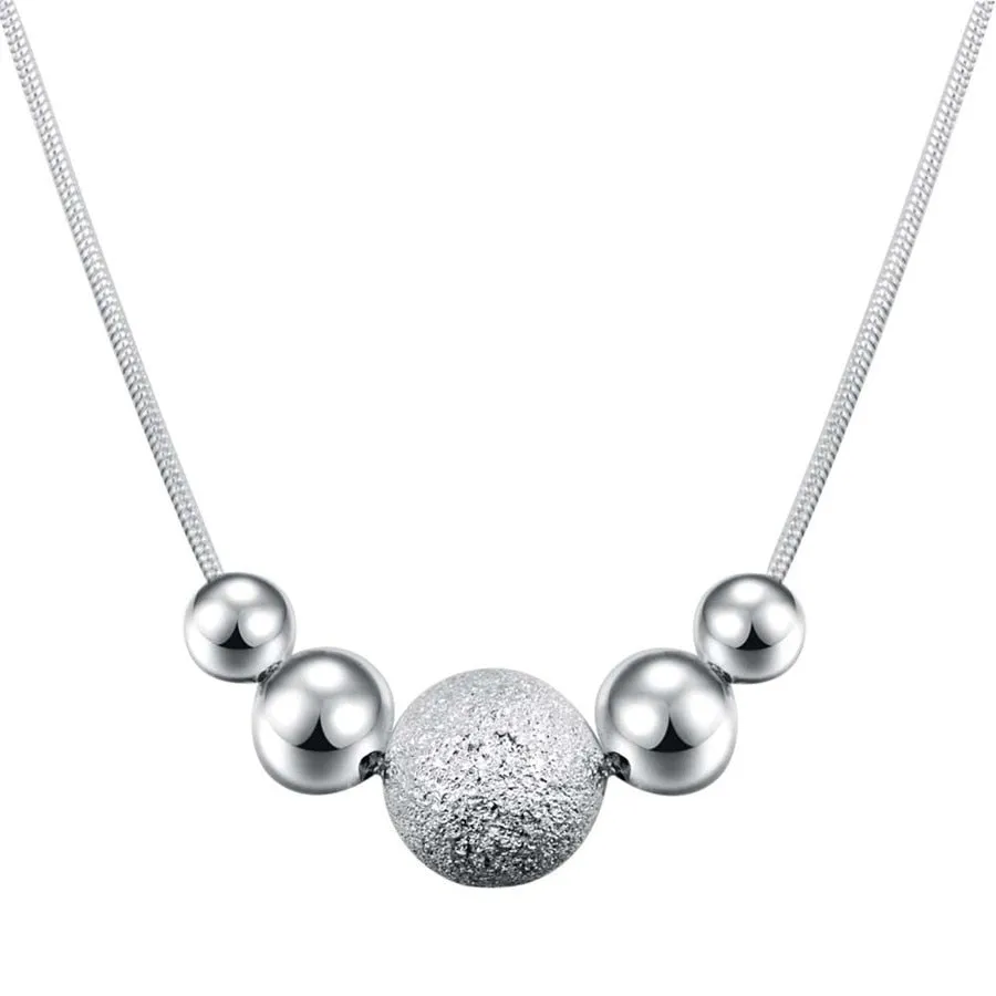 LN019 Lost Money Promotions Free shipping Beautiful fashion Elegant silver color charm chain bead pretty Necklace jewelry ,