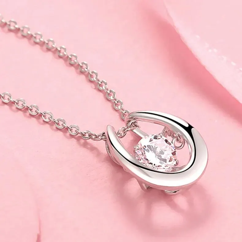 Love 925 Sterling Silver Jewelry Necklaces Women Moissanite