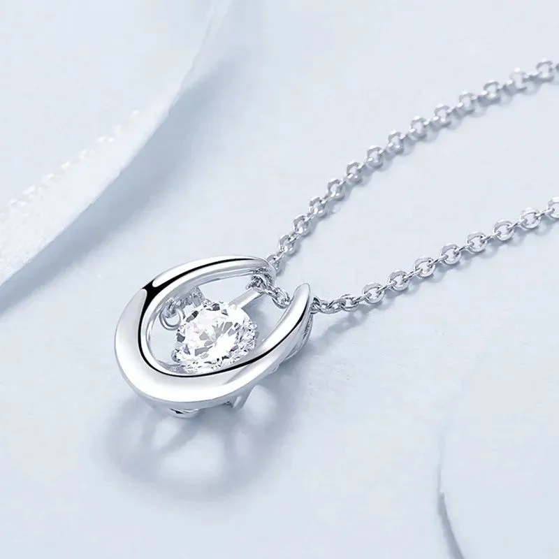 Love 925 Sterling Silver Jewelry Necklaces Women Moissanite