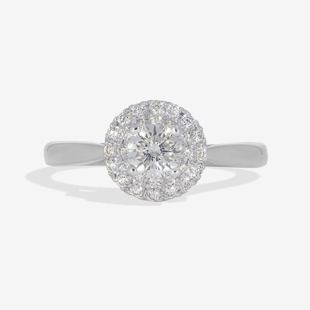 MAE | Round Halo Diamond Set in 18ct White Gold 0.60ct