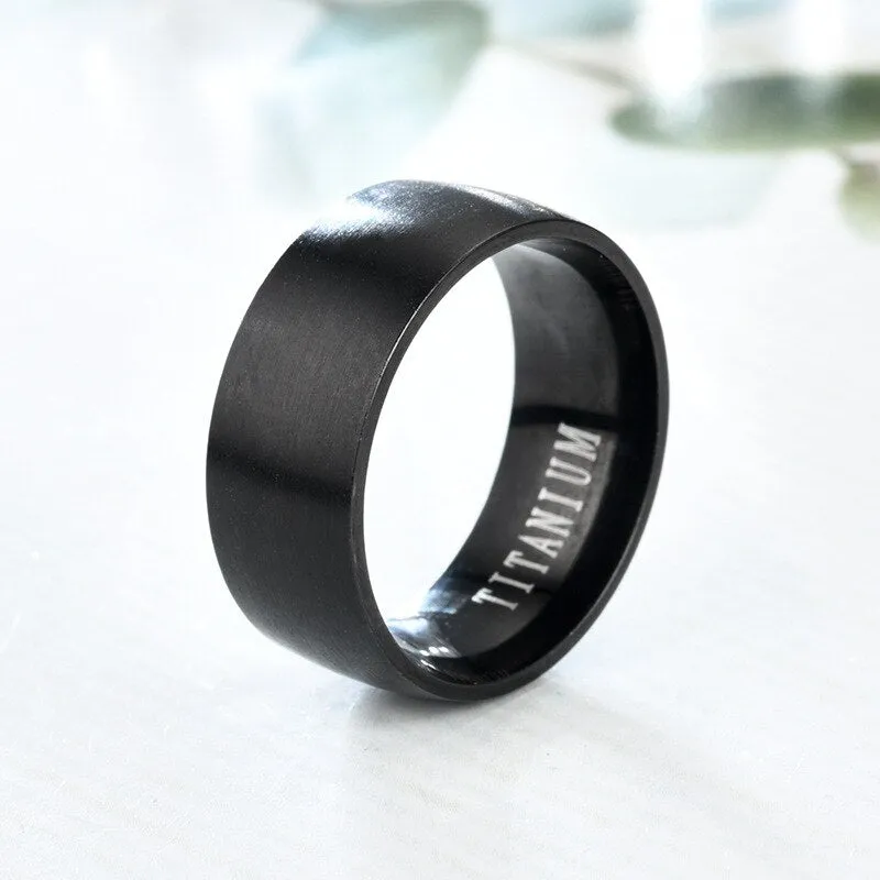 Men's Stainless Steel Rings Black Titanium Steel Ring