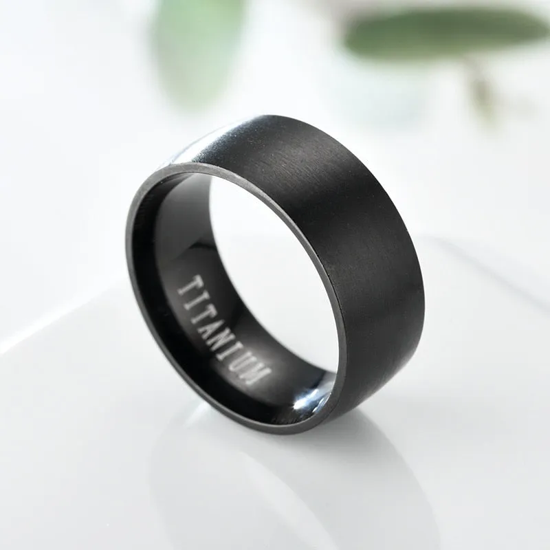Men's Stainless Steel Rings Black Titanium Steel Ring