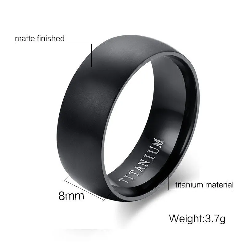 Men's Stainless Steel Rings Black Titanium Steel Ring