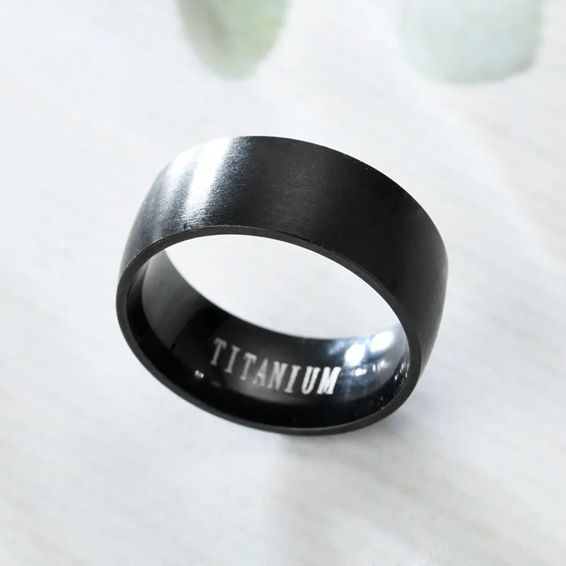 Men's Stainless Steel Rings Black Titanium Steel Ring