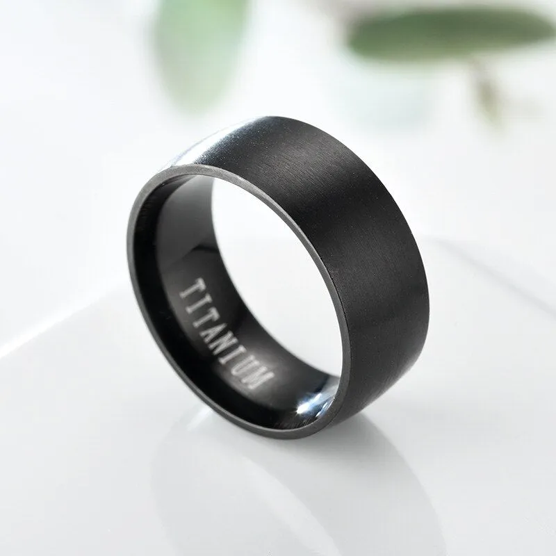 Men's Stainless Steel Rings Black Titanium Steel Ring