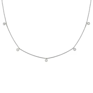 Mini Choker Bezel 18K Whitegold Necklace w. Diamonds