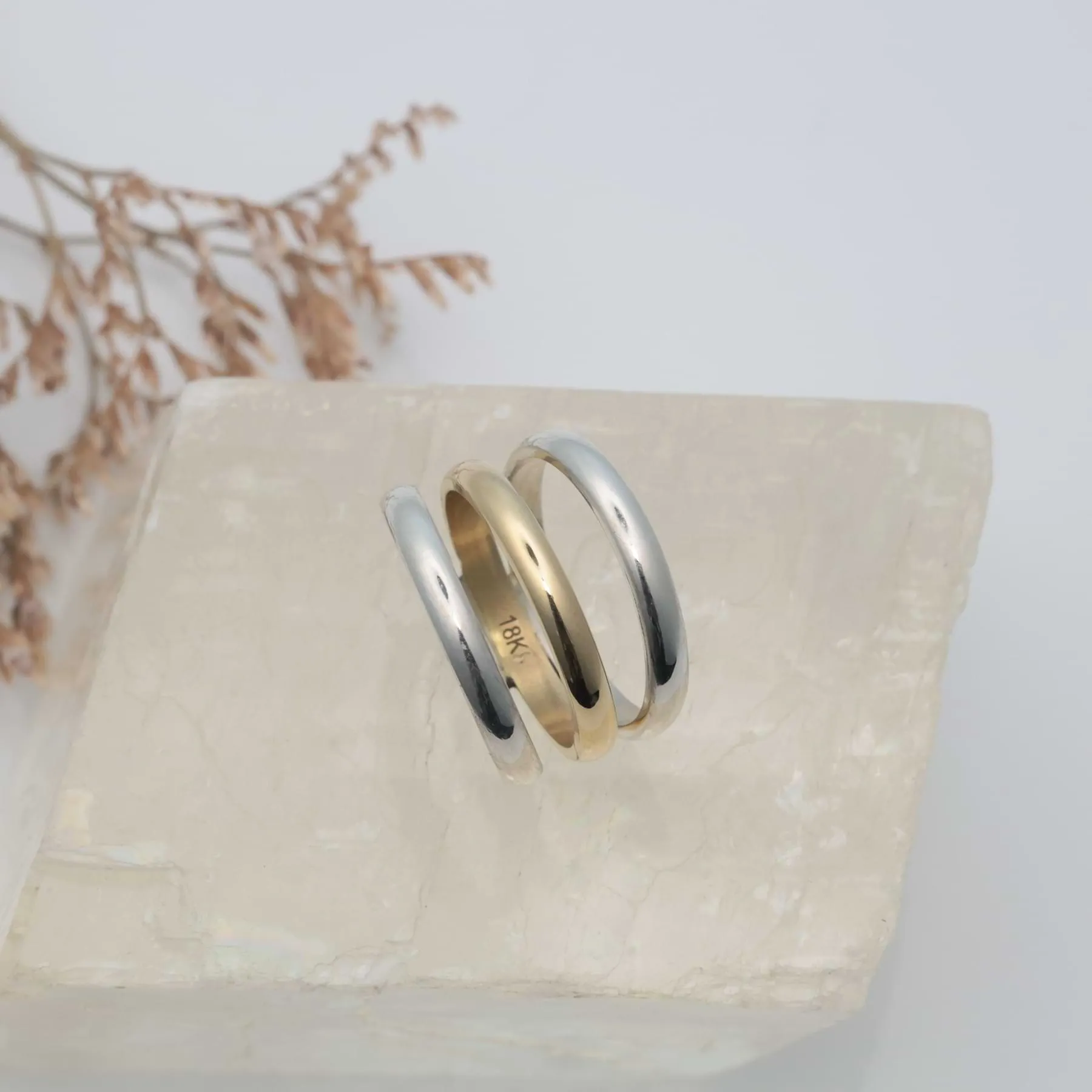 Mixed Metal Stack 3-Layer Ring