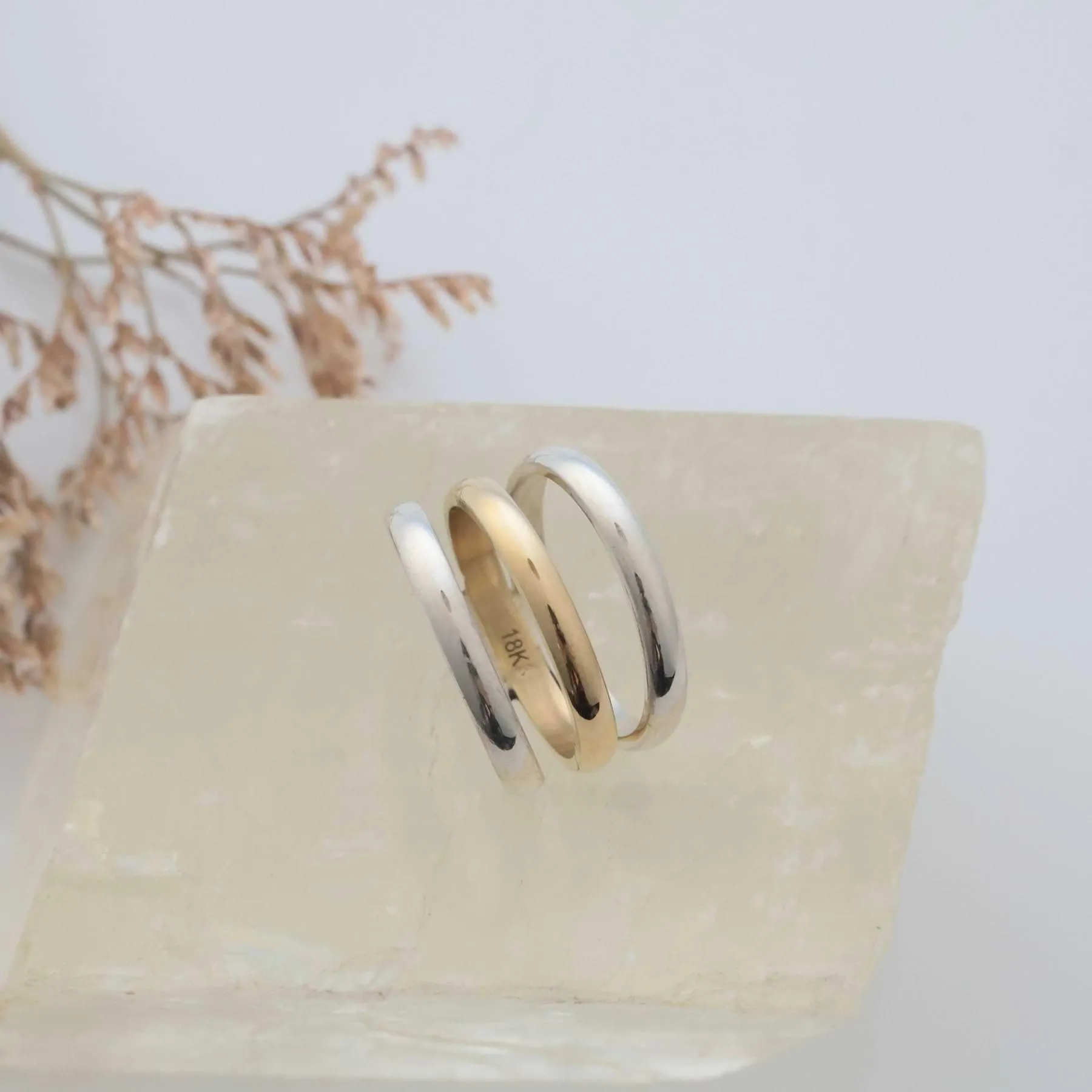 Mixed Metal Stack 3-Layer Ring