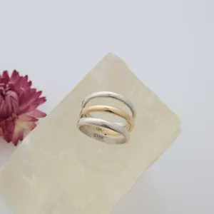 Mixed Metal Stack 3-Layer Ring