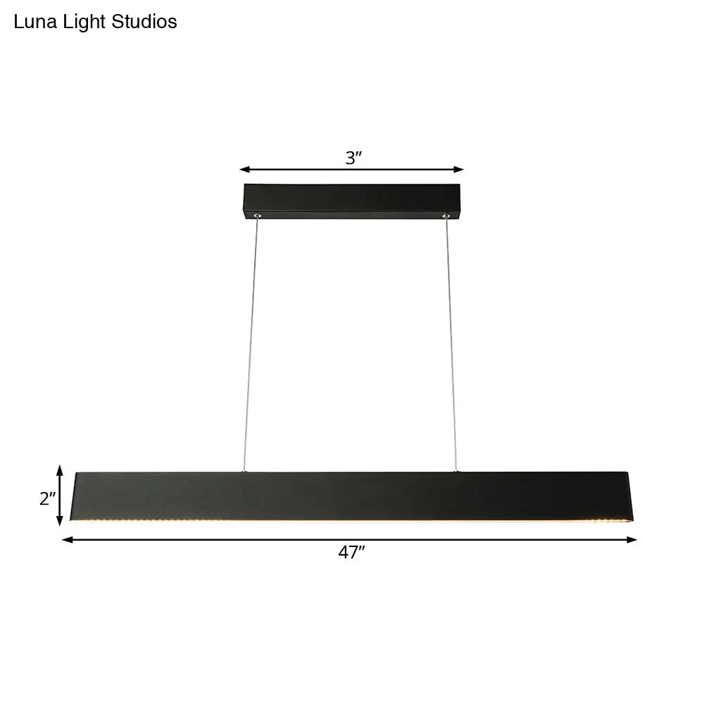 Modern Black LED Pendant Light Fixture for Dining Room - 36"/47" Wide Blade - Hanging Ceiling Light in Warm/White