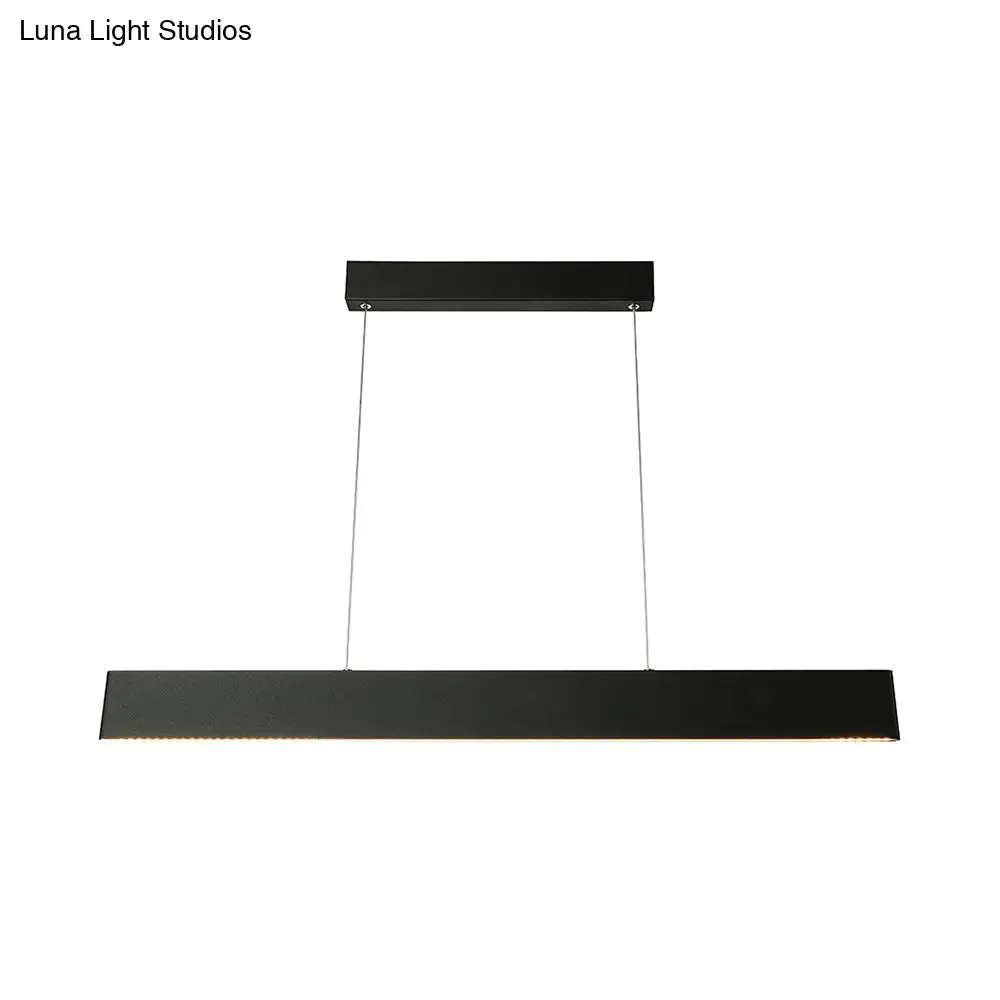 Modern Black LED Pendant Light Fixture for Dining Room - 36"/47" Wide Blade - Hanging Ceiling Light in Warm/White