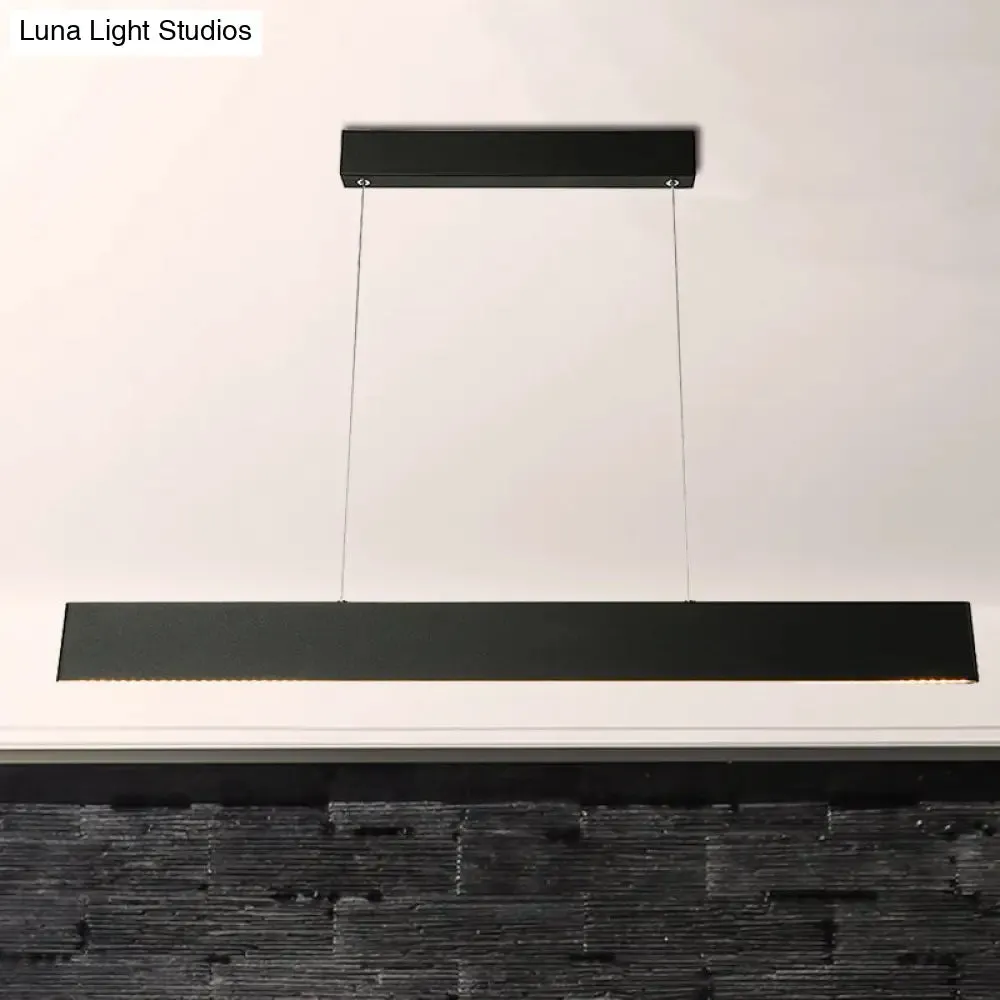 Modern Black LED Pendant Light Fixture for Dining Room - 36"/47" Wide Blade - Hanging Ceiling Light in Warm/White