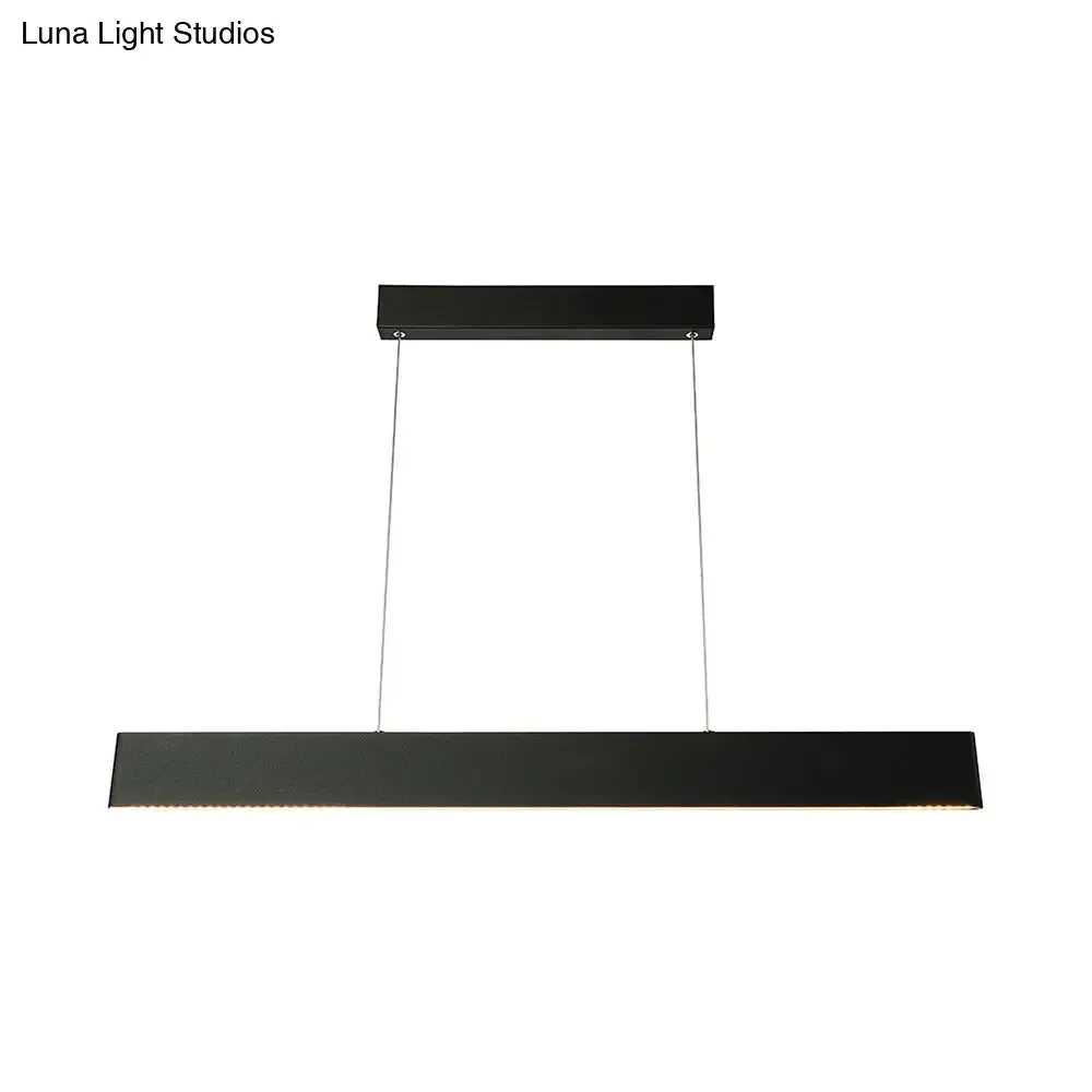 Modern Black LED Pendant Light Fixture for Dining Room - 36"/47" Wide Blade - Hanging Ceiling Light in Warm/White