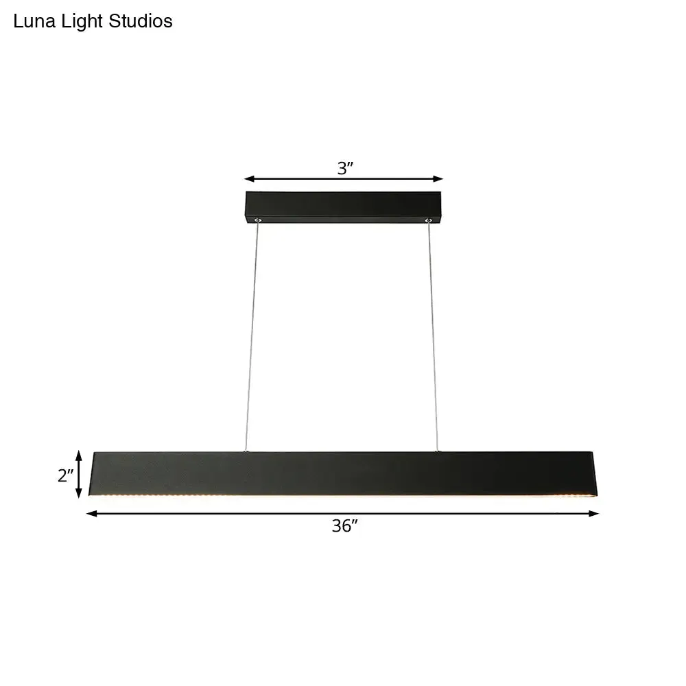 Modern Black LED Pendant Light Fixture for Dining Room - 36"/47" Wide Blade - Hanging Ceiling Light in Warm/White