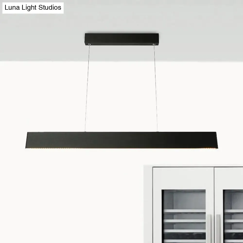 Modern Black LED Pendant Light Fixture for Dining Room - 36"/47" Wide Blade - Hanging Ceiling Light in Warm/White