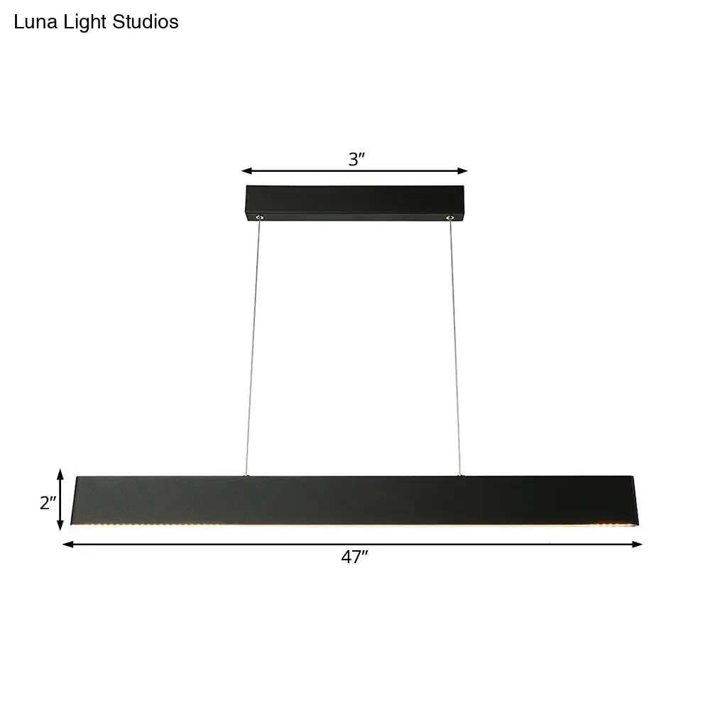 Modern Black LED Pendant Light Fixture for Dining Room - 36"/47" Wide Blade - Hanging Ceiling Light in Warm/White
