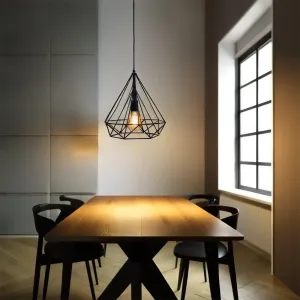 Modern Geometric Pendant Light in Black